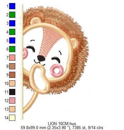 Peek a boo Lion split embroidery designs - Safari wild animal machine embroidery pattern - Lion applique design - Instant download pes jef