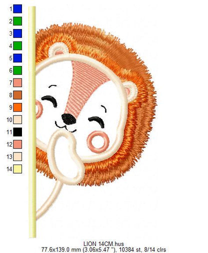 Peek a boo Lion split embroidery designs - Safari wild animal machine embroidery pattern - Lion applique design - Instant download pes jef