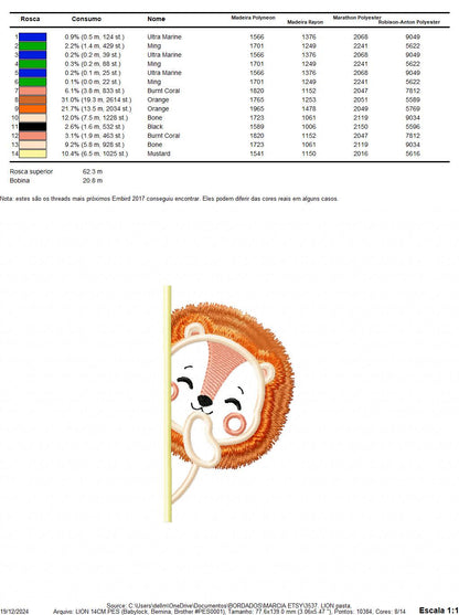 Peek a boo Lion split embroidery designs - Safari wild animal machine embroidery pattern - Lion applique design - Instant download pes jef