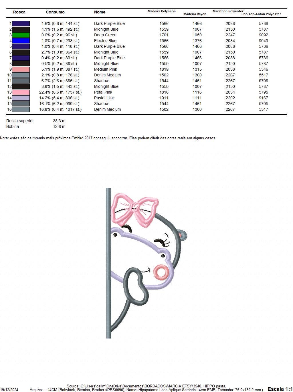 Female Hippo with lace embroidery designs - Peek a boo Safari animal split machine embroidery pattern - Hippo applique - Instant download
