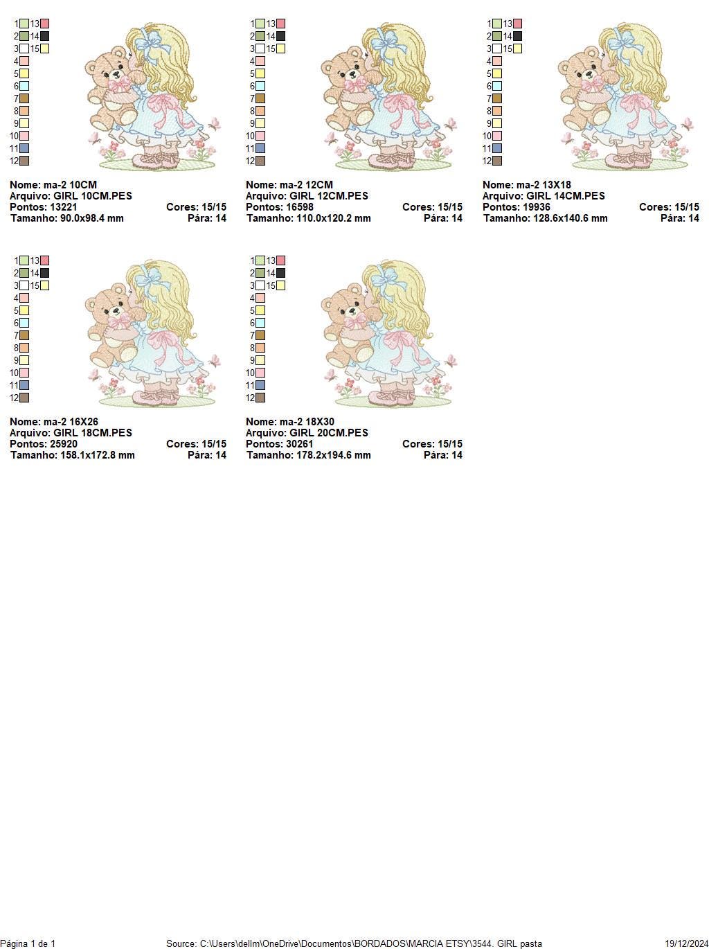 Young Vintage Girl with dress embroidery designs - Baby Girl with lace and teddy bear machine embroidery pattern - Instant download pes jef