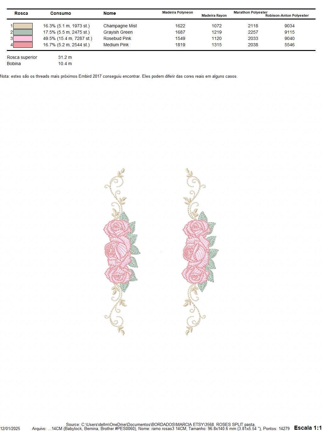 Roses split embroidery designs - Flowers for kitchen tea towel machine embroidery pattern - Entwined roses file - Instant download pes jef