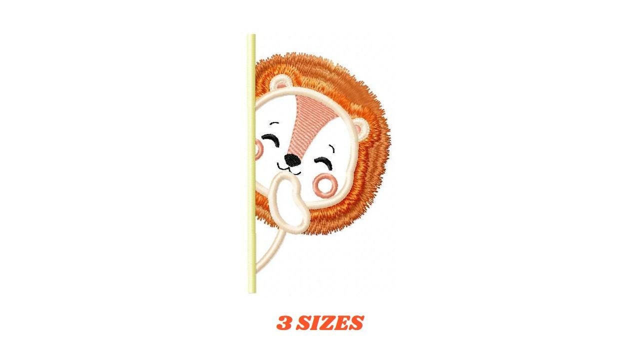 Peek a boo Lion split embroidery designs - Safari wild animal machine embroidery pattern - Lion applique design - Instant download pes jef
