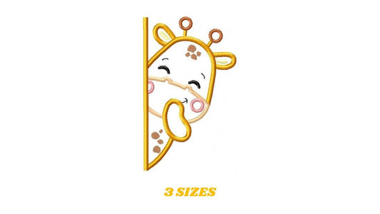 Peek-a-boo Giraffe split embroidery design - Safari Wild Animal machine embroidery pattern - Giraffe applique file - Instant download pes