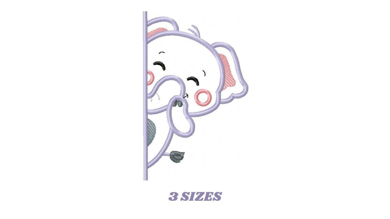 Peek a boo Elephant split embroidery designs - Safari Animal machine embroidery pattern - Baby boy file Elephant applique - Instant download