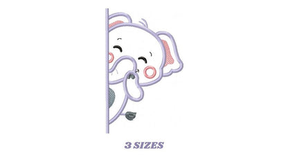 Peek a boo Elephant split embroidery designs - Safari Animal machine embroidery pattern - Baby boy file Elephant applique - Instant download