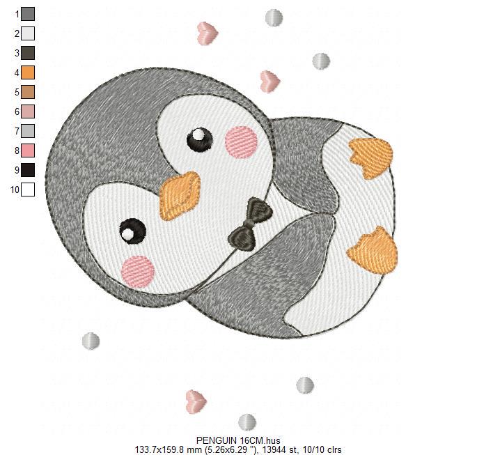 Penguin with bow tie embroidery design - Winter Water Antarctic Animal machine embroidery pattern - Baby boy file - Instant download jef