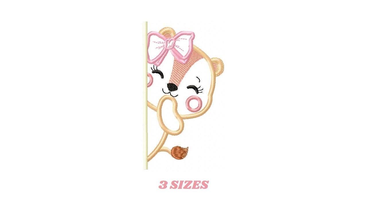 Peek a boo Lioness with lace embroidery designs - Safari wild animal split machine embroidery pattern - Lioness applique - Instant download