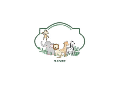 Safari embroidery designs - Animals embroidery design machine embroidery pattern - Elephant embroidery file - Zebra Lion Monkey Giraffe pes
