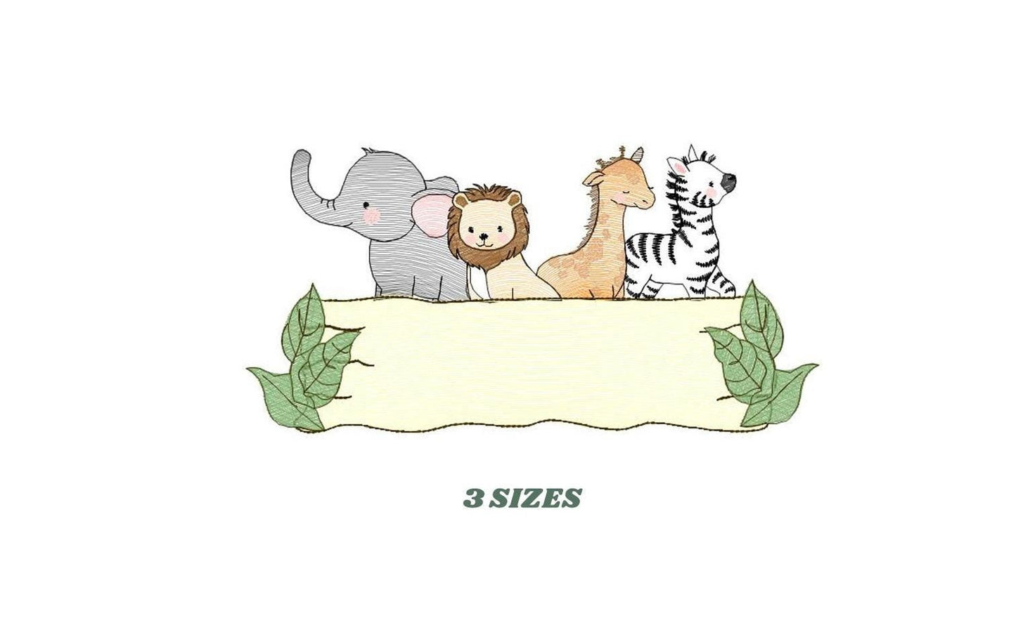 Safari embroidery designs - Animals embroidery design machine embroidery pattern - Elephant embroidery file - Zebra Lion Giraffe wildlife