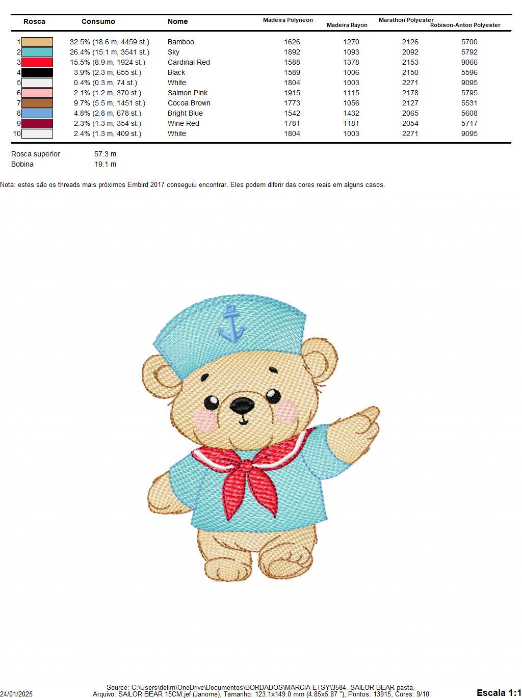 Sailor Teddy Bear embroidery designs - Baby boy Nautical Bear machine embroidery pattern - Bear with boat frame file - Instant download pes