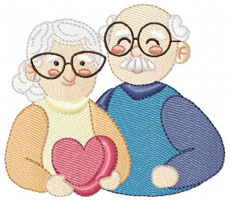 Grandparents embroidery designs - Love Old Couple Family machine embroidery pattern - Grandma and Grandpa - Instant download pes jef dst vp3