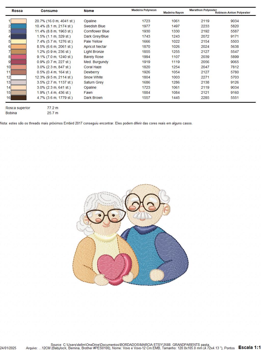 Grandparents embroidery designs - Love Old Couple Family machine embroidery pattern - Grandma and Grandpa - Instant download pes jef dst vp3