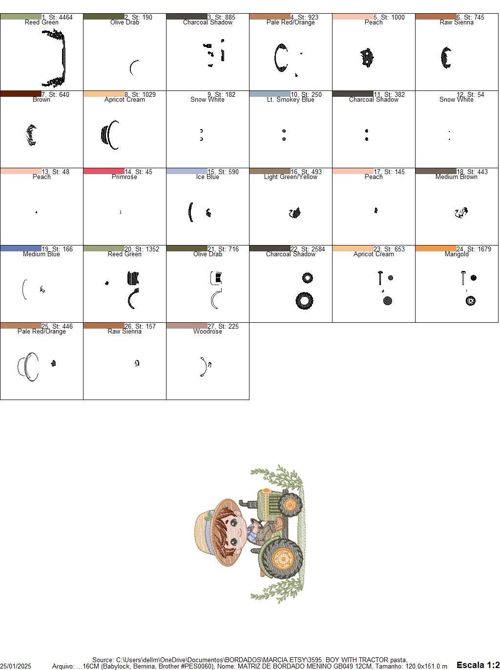 Boy with tractor embroidery designs - Baby Boy Farmer machine embroidery pattern - Tractor Child file - Instant download pes jef dst hus vp3