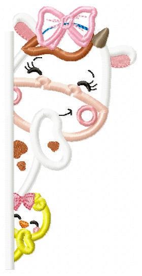 Peek a boo Cow split embroidery design - Farm Animal with chick machine embroidery pattern - Female Cow applique design - Instant download