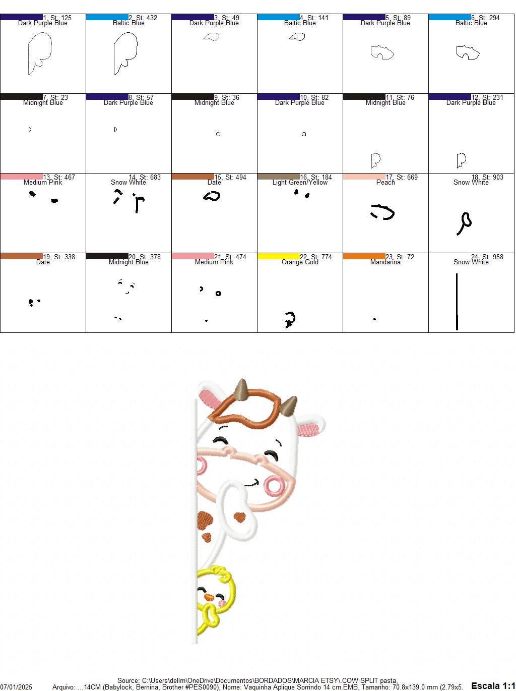 Peek a boo Cow split embroidery design - Farm Ranch Animal machine embroidery pattern - Cow with chick applique design - Instant download