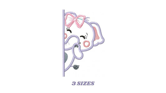 Peek a boo Female Elephant split embroidery designs - Safari Wild Animal machine embroidery pattern - Elephant applique - Instant download