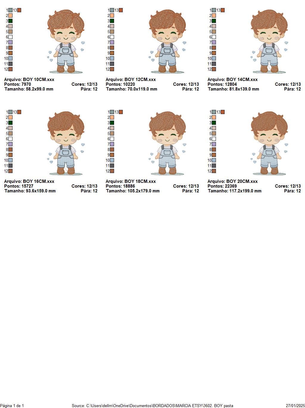 Boy with overall embroidery design - Children machine embroidery pattern - Baby Boy Kid with hearts file - Instant download pes jef dst hus