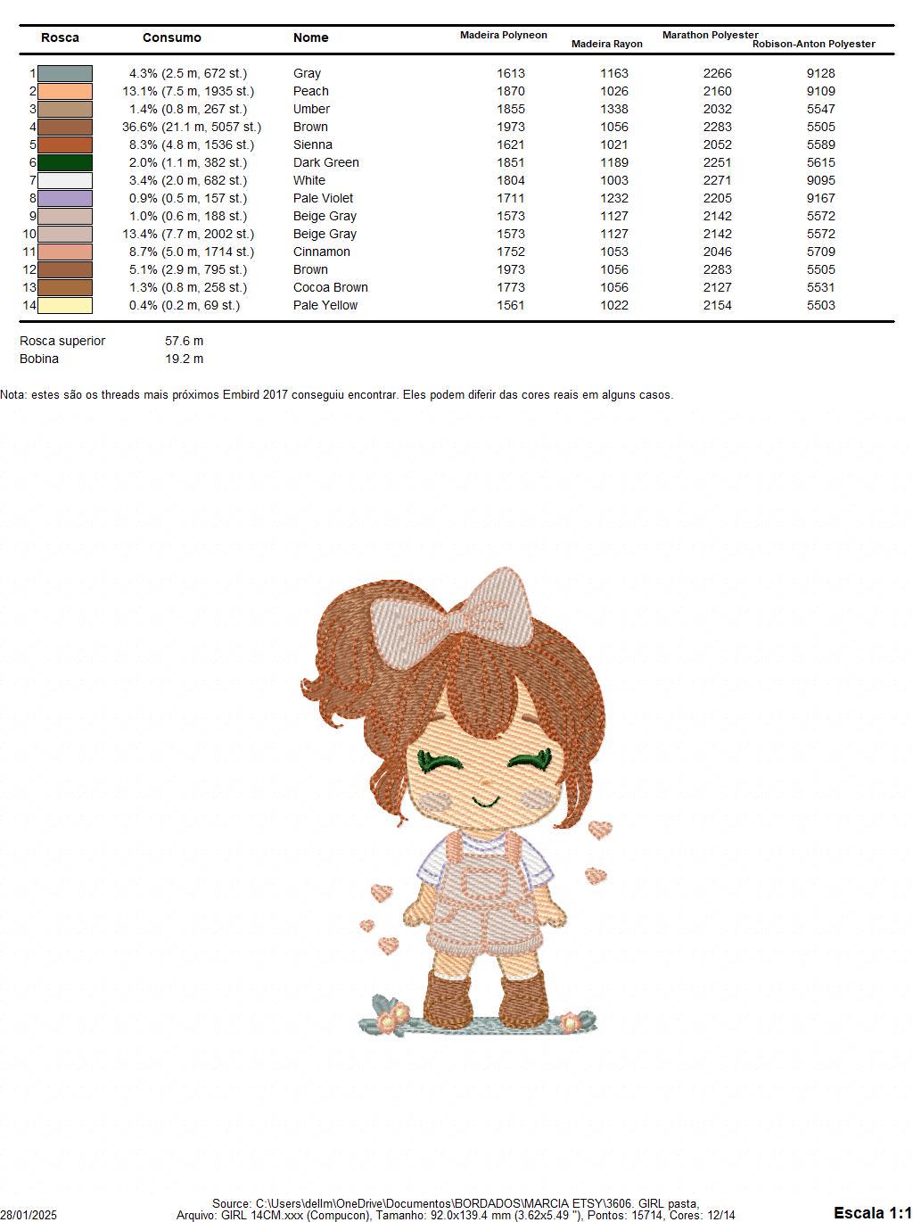 Baby Girl embroidery designs - Girl with lace and overall machine embroidery pattern - Girl with long hair file - Instant download pes jef