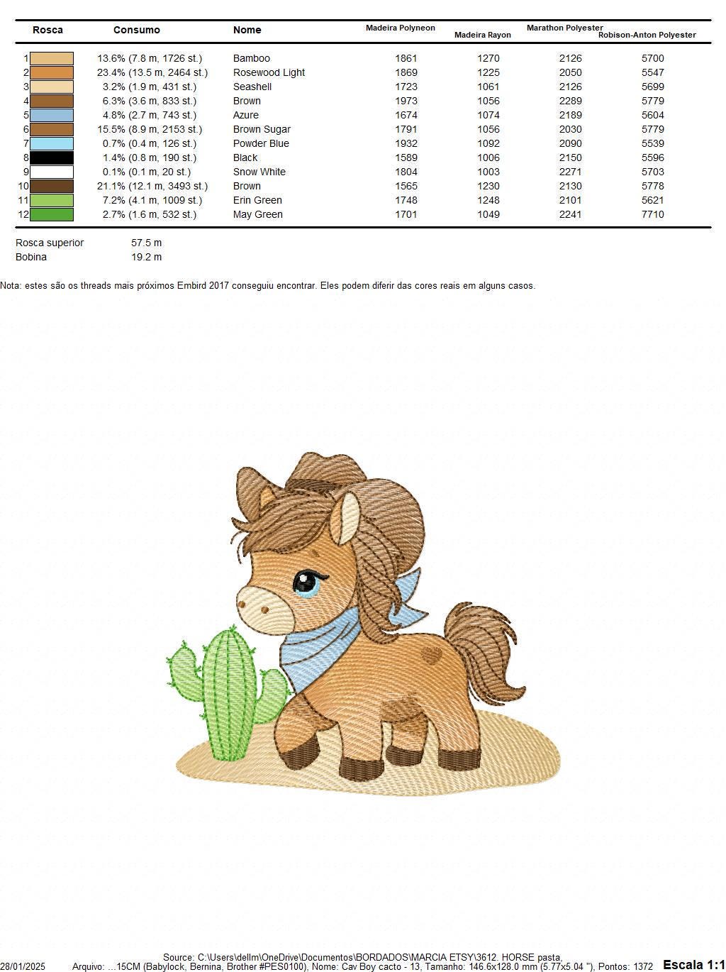 Horse embroidery design - Farm ranch animal machine embroidery pattern - Cowboy Horse with hat and bandana file - Instant download pes jef