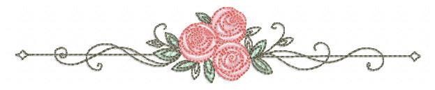 Rose Divider embroidery designs - Roses for kitchen tea towel machine embroidery pattern - Entwined roses file - Instant download pes jef
