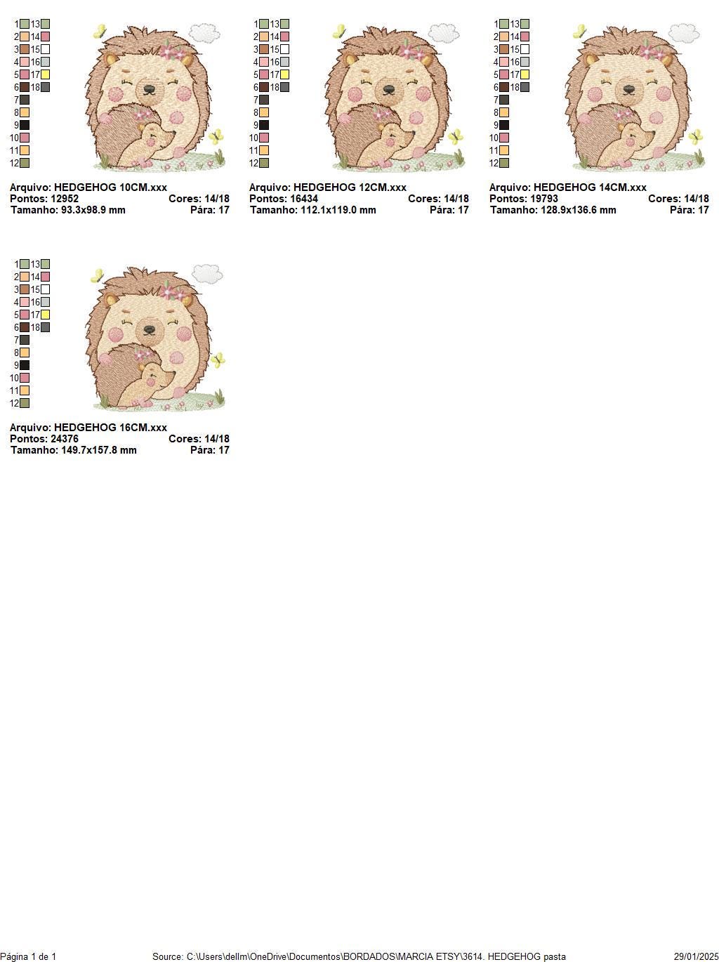 Hedgehog embroidery designs - Woodland Animal machine pattern - Baby Girl Mum and daughter Porcupine file - Instant download pes jef dst hus