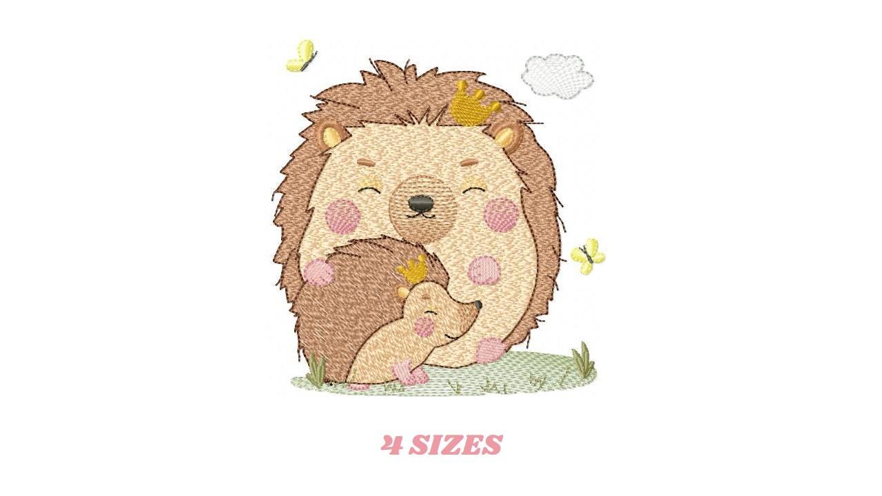 Hedgehog embroidery designs - Woodland Animal machine pattern - Baby Boy Dad and Son Porcupine file - Instant download pes jef dst hus vp3