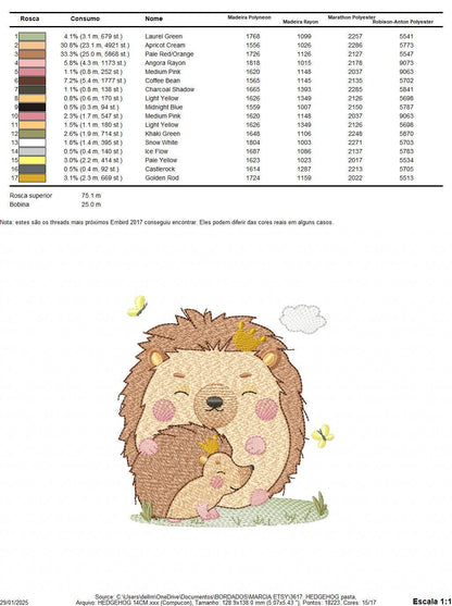 Hedgehog embroidery designs - Woodland Animal machine pattern - Baby Boy Dad and Son Porcupine file - Instant download pes jef dst hus vp3