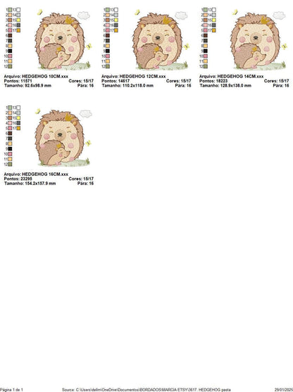 Hedgehog embroidery designs - Woodland Animal machine pattern - Baby Boy Dad and Son Porcupine file - Instant download pes jef dst hus vp3