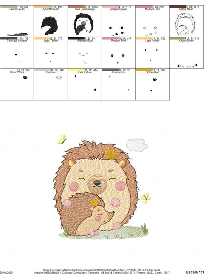 Hedgehog embroidery designs - Woodland Animal machine pattern - Baby Boy Dad and Son Porcupine file - Instant download pes jef dst hus vp3