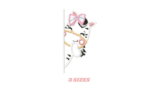 Peek-a-boo Zebra split embroidery designs - Safari female animal with lace machine embroidery pattern - Zebra applique - Instant download
