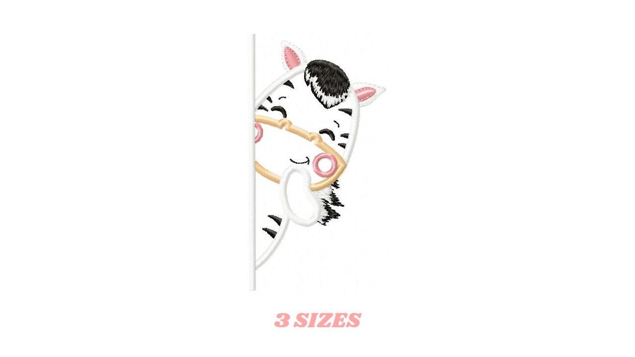 Peek a boo Zebra split embroidery designs - Safari wild Animal machine embroidery pattern - Male Zebra applique - Instant download pes jef