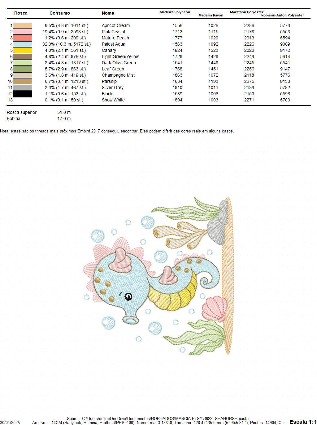 Seahorse embroidery design - Sea Animal machine pattern - Ocean animal algae seaweed shell bubbles - Instant download pes jef dst vp3 hus