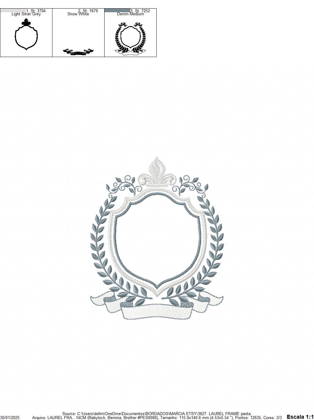 Crown embroidery designs - Laurel frame with banner machine embroidery pattern - Baby Monogram shape file - Instant download pes jef dst hus