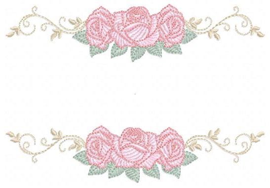 Roses split embroidery designs - Flowers for kitchen tea towel machine embroidery pattern - Entwined roses file - Instant download pes jef