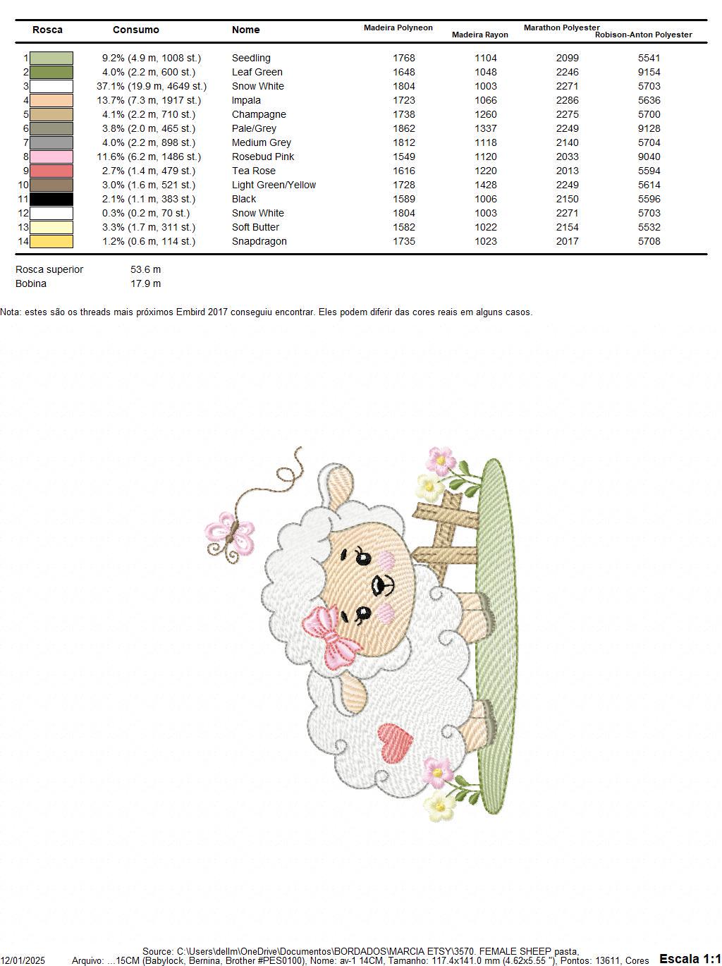 Female Sheep with bow embroidery design - Lamb with butterfly machine embroidery pattern - Newborn baby girl file - Instant download pes jef