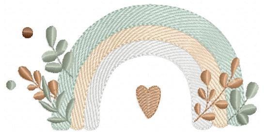 Boho Rainbow embroidery design - Colorful Rainbow with laurel machine embroidery pattern - Newborn Baby girl file - Instant download pes jef