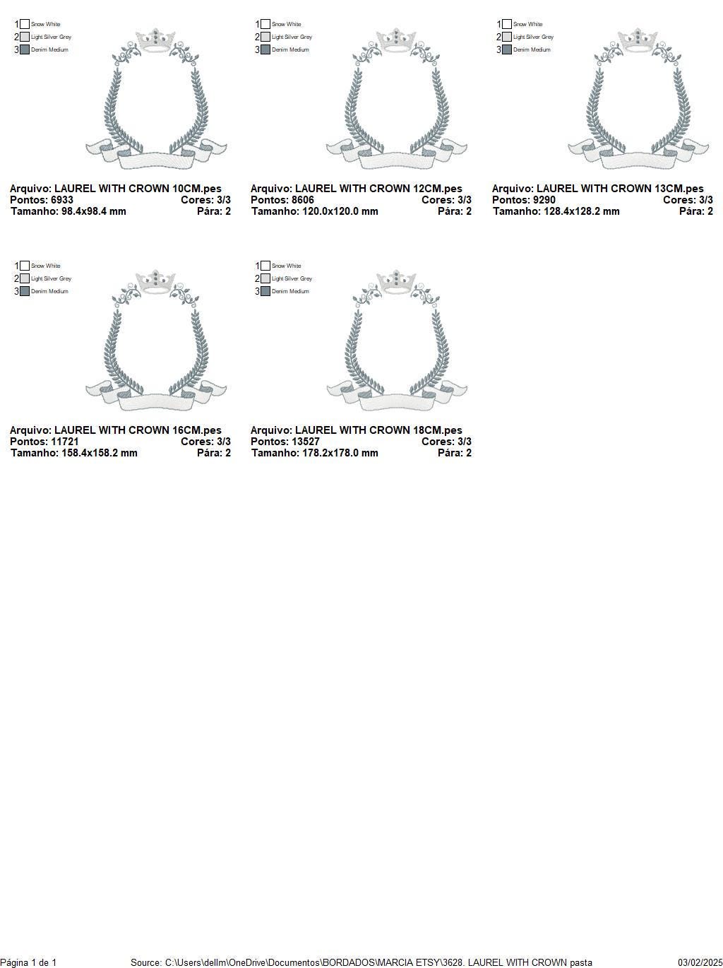 Crown embroidery designs - Laurel frame with banner machine embroidery pattern - Baby Monogram shape file - Instant download pes jef dst hus