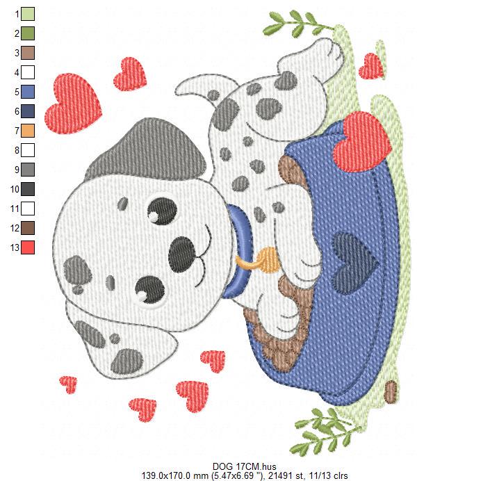 Dalmatian embroidery designs - Puppy Dog machine pattern - Animal House Pet file - Baby girl and boy embroidery - Instant digital download