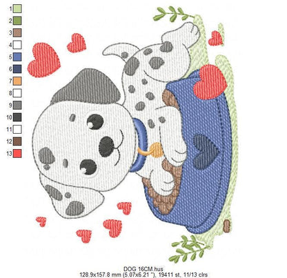 Dalmatian embroidery designs - Puppy Dog machine pattern - Animal House Pet file - Baby girl and boy embroidery - Instant digital download
