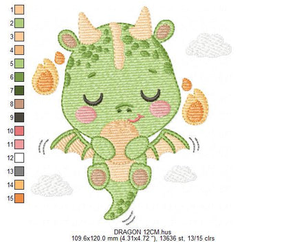 Dragon embroidery designs - Flying Dragon machine embroidery pattern - Baby boy embroidery file - Instant digital download pes jef dst hus