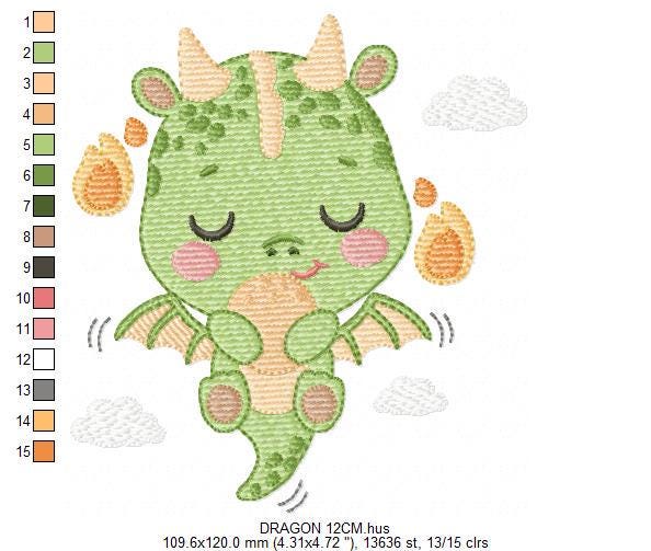Dragon embroidery designs - Flying Dragon machine embroidery pattern - Baby boy embroidery file - Instant digital download pes jef dst hus