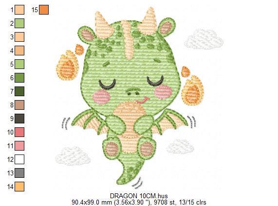Dragon embroidery designs - Flying Dragon machine embroidery pattern - Baby boy embroidery file - Instant digital download pes jef dst hus
