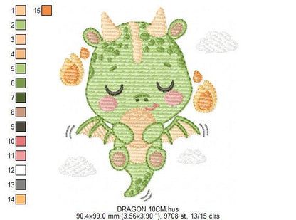 Dragon embroidery designs - Flying Dragon machine embroidery pattern - Baby boy embroidery file - Instant digital download pes jef dst hus