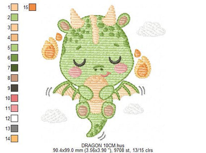 Dragon embroidery designs - Flying Dragon machine embroidery pattern - Baby boy embroidery file - Instant digital download pes jef dst hus