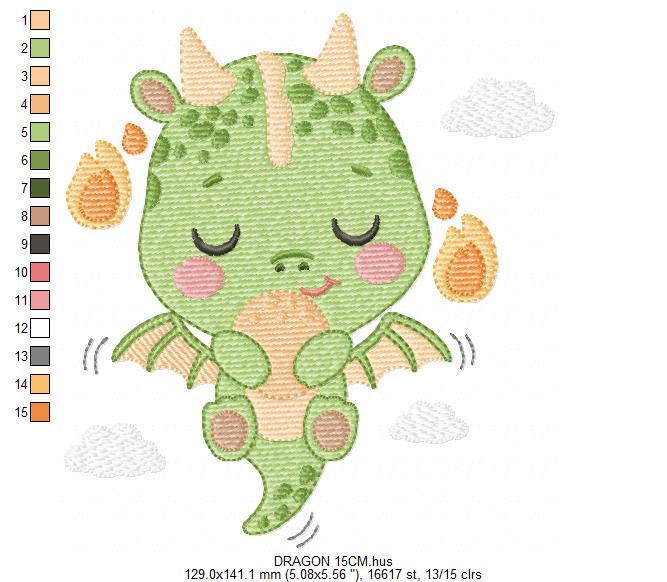 Dragon embroidery designs - Flying Dragon machine embroidery pattern - Baby boy embroidery file - Instant digital download pes jef dst hus