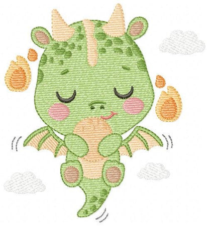 Dragon embroidery designs - Flying Dragon machine embroidery pattern - Baby boy embroidery file - Instant digital download pes jef dst hus