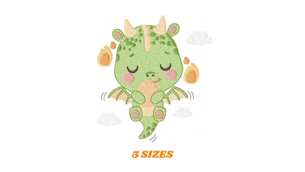 Dragon embroidery designs - Flying Dragon machine embroidery pattern - Baby boy embroidery file - Instant digital download pes jef dst hus