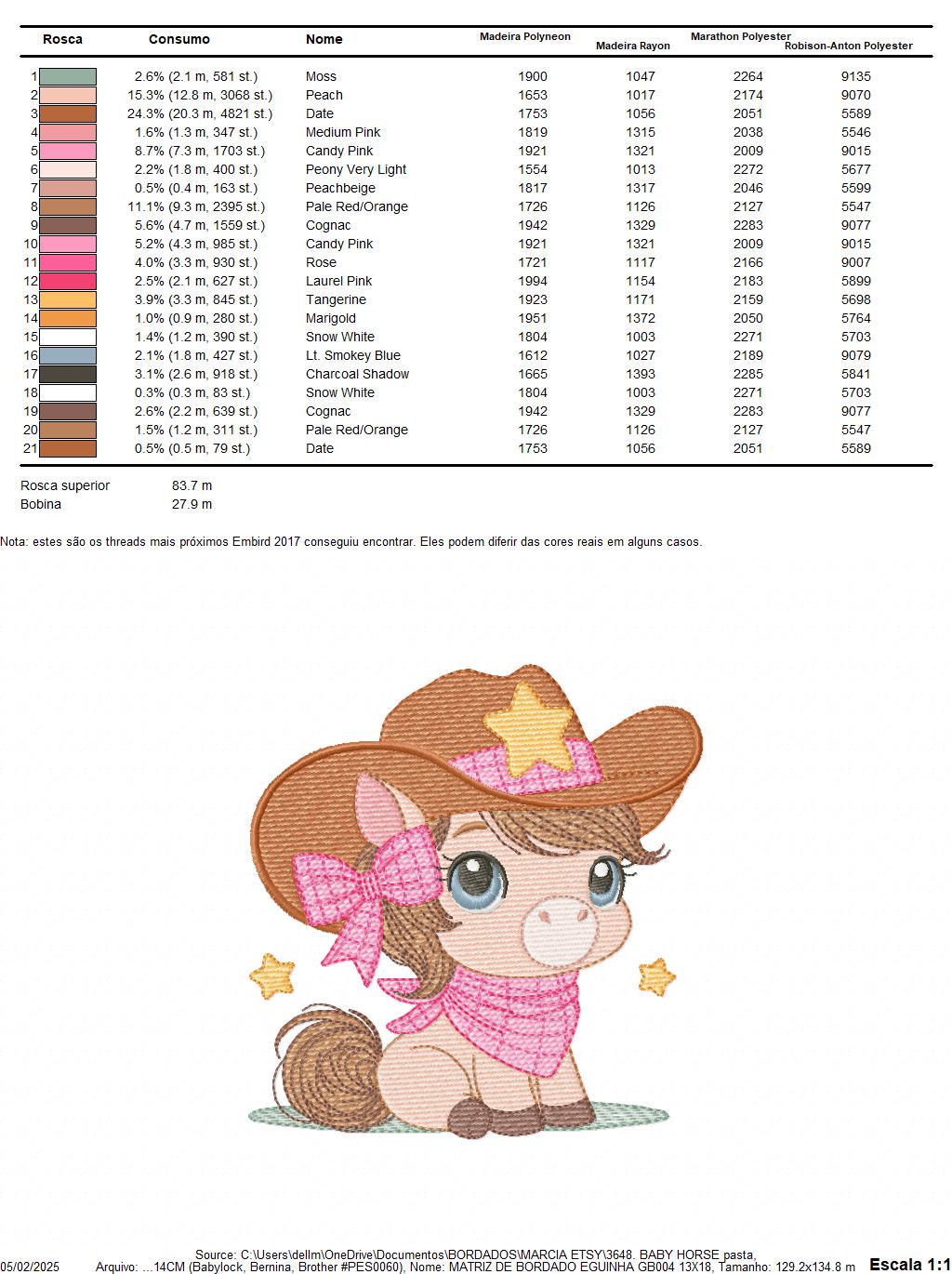 Cowgirl Horse embroidery design - Farm animal machine embroidery pattern - Girl Horse with bandana hat and sherriff file - Instant download