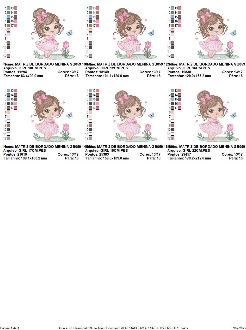 Baby girl embroidery designs - Girl with long hair bun machine embroidery pattern - Princess with flowers file - Instant download pes jef